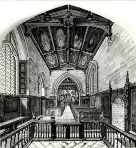 interior of church looking west drawn by John Sunman Austin 1854